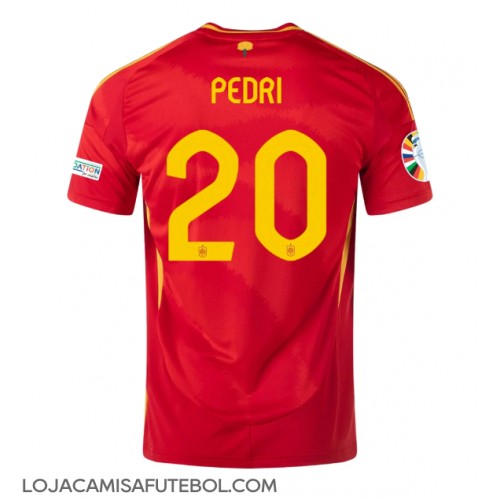 Camisa de Futebol Espanha Pedri Gonzalez #20 Equipamento Principal Europeu 2024 Manga Curta